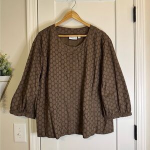 Croft & Barrow Chocolate Briwn Eyelet Jacket